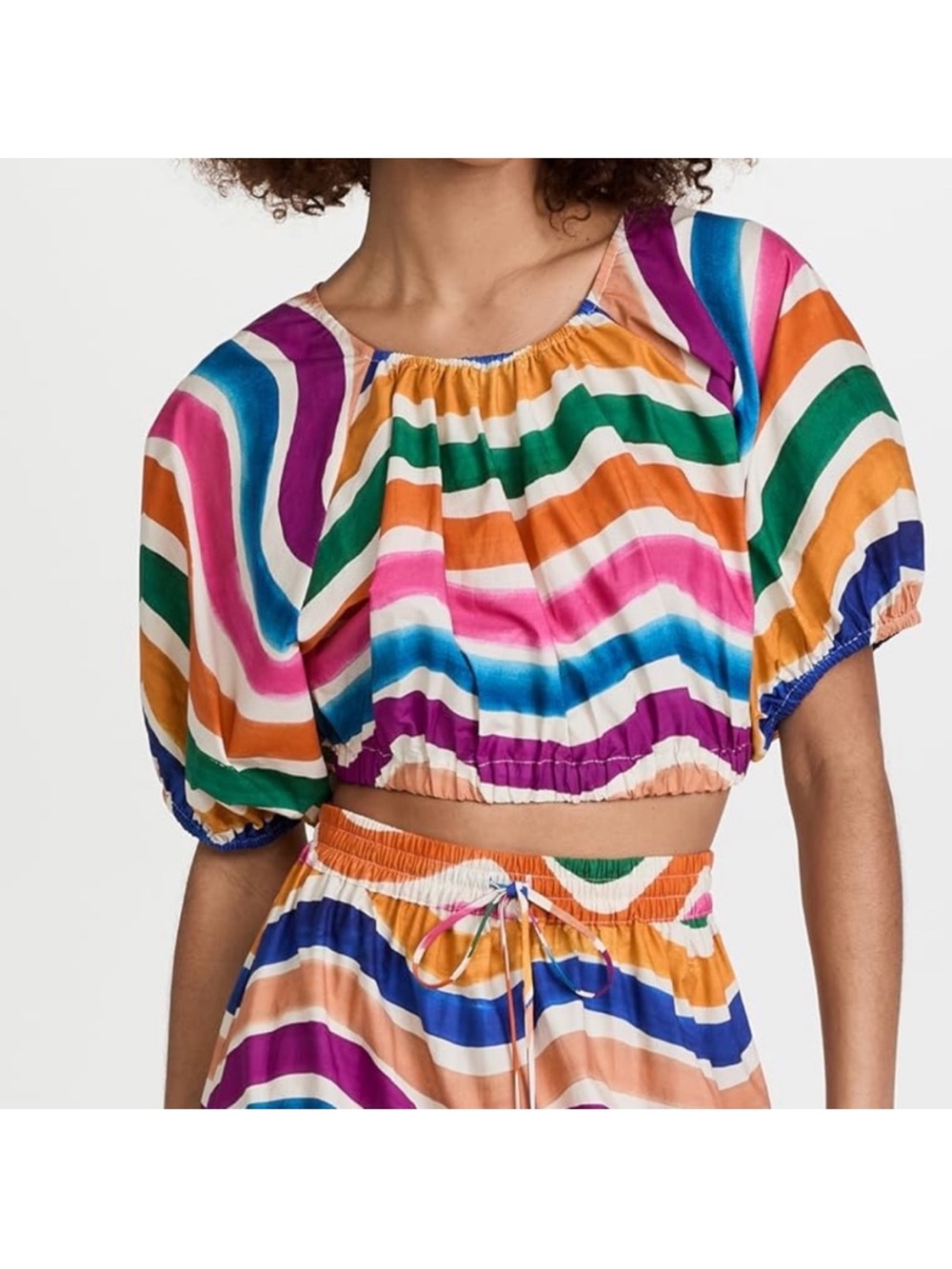 FARM Rio Dancing Stripes Crop Top size small